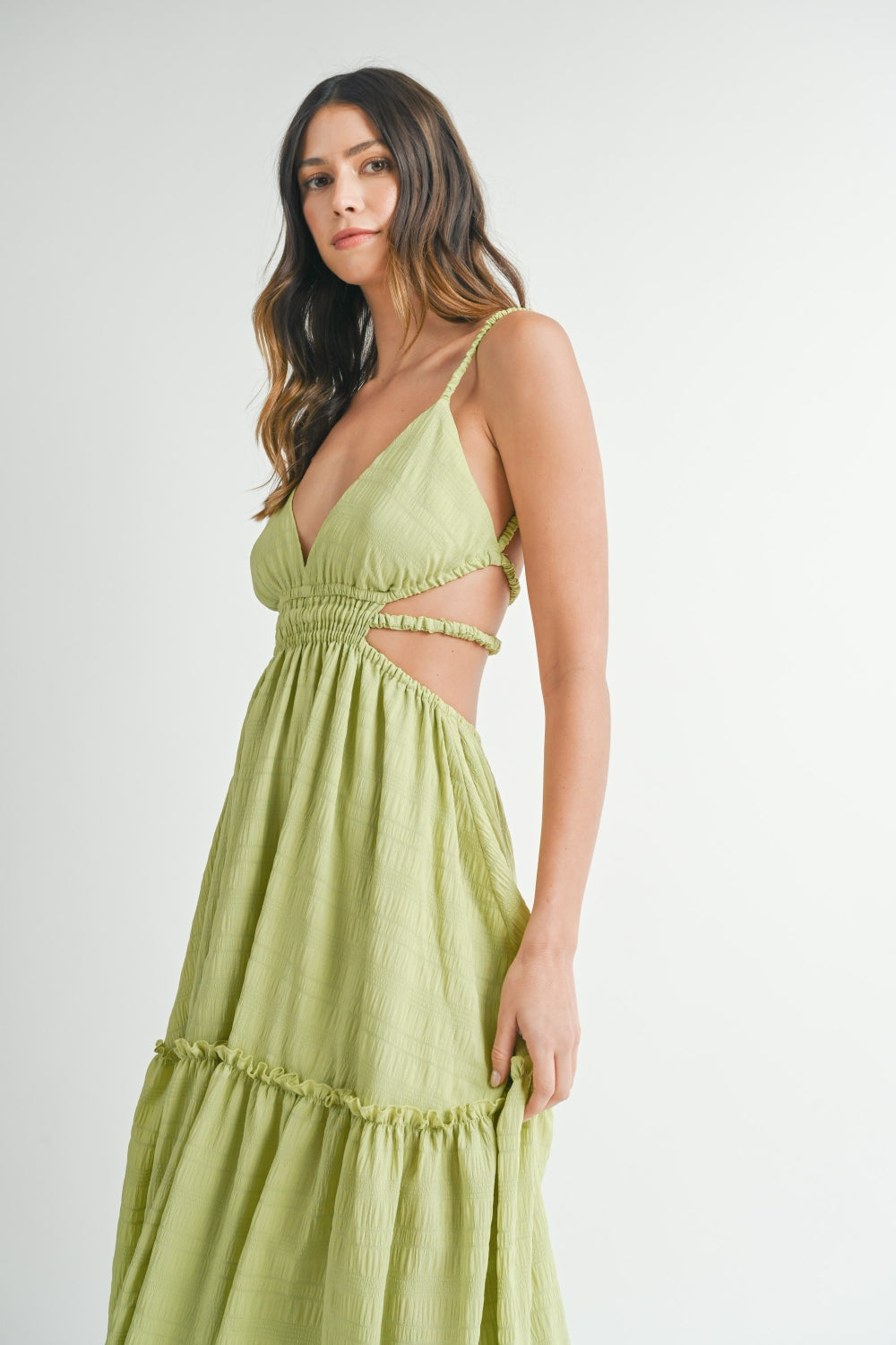 MABLE Cutout Waist Backless Maxi Dress - Heritage Couture