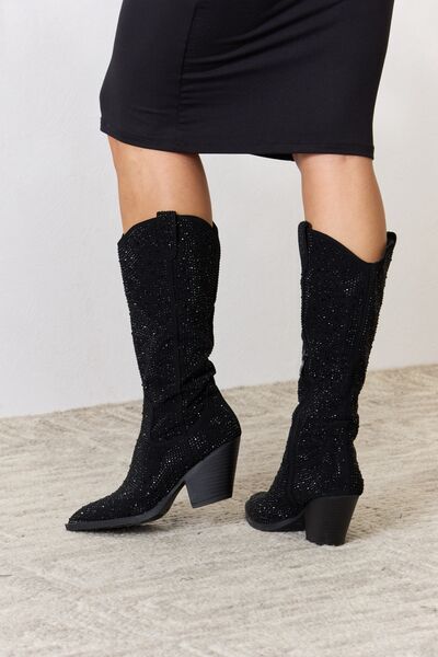 Forever Link Rhinestone Knee High Cowboy Boots - Heritage Couture