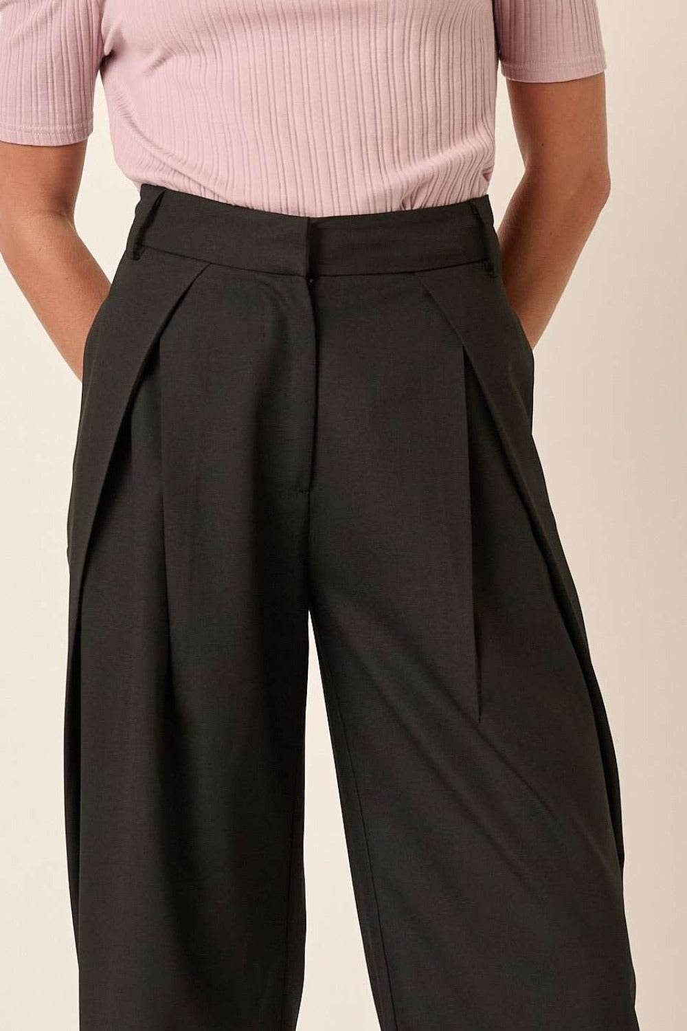 Mittoshop Deep Pleated High Waisted Wide Leg Pants - Heritage Couture