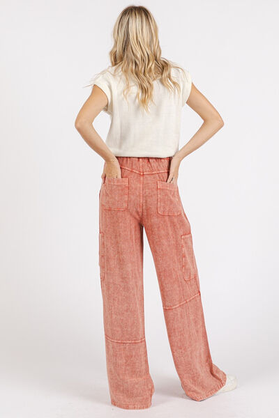 Mittoshop Mineral Wash Drawstring Elastic Waist Pants - Heritage Couture