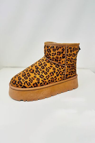 WILD DIVA Thermal Furry Leopard Platform Booties - Heritage Couture