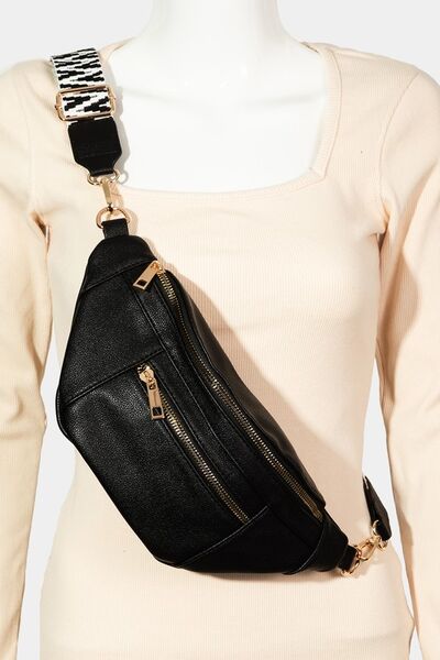Fame PU Leather Crossbody Bag with Removable Strap - Heritage Couture