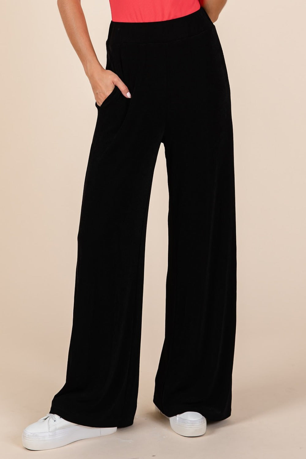 Mittoshop Elastic Waist Pants with Side Pockets - Heritage Couture
