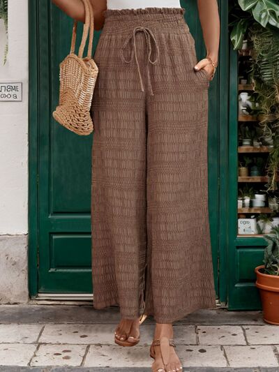 Perfee Tied Wide Leg Pants - Heritage Couture