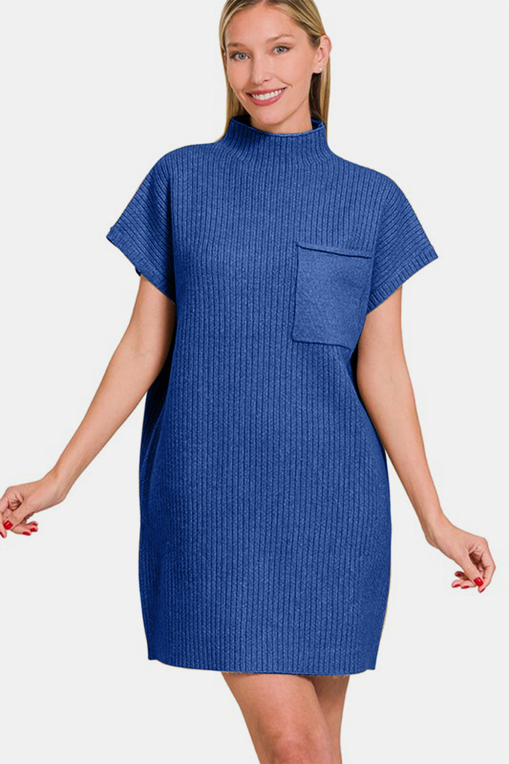Zenana Short Sleeve Sweater Mini Dress - Heritage Couture