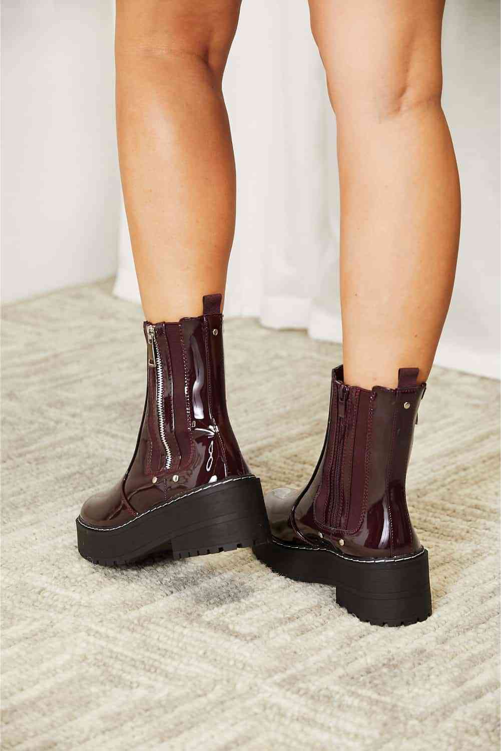 Forever Link Side Zip Platform Boots - Heritage Couture