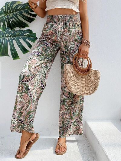 Printed Wide Leg Pants - Heritage Couture  