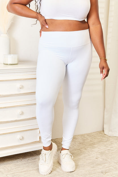 Double Take Wide Waistband Sports Leggings - Heritage Couture  