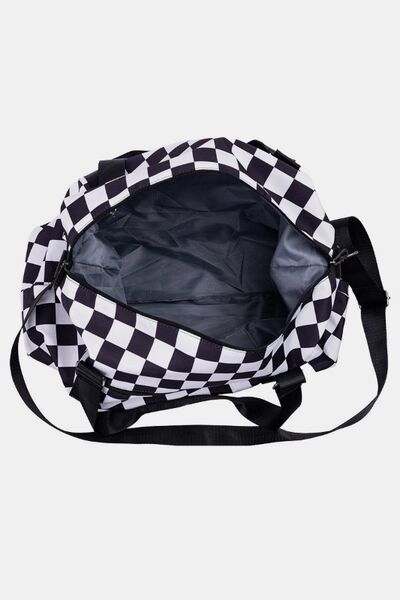 Zenana Checkered Multi-Pocket Travel Bag - Heritage Couture  