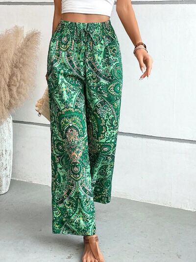 Printed Wide Leg Pants - Heritage Couture  