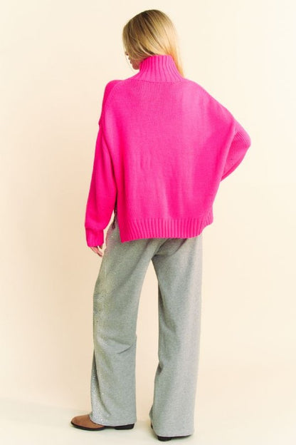 Davi & Dani Rhinestone Elastic Waist Wide Leg Pants - Heritage Couture  