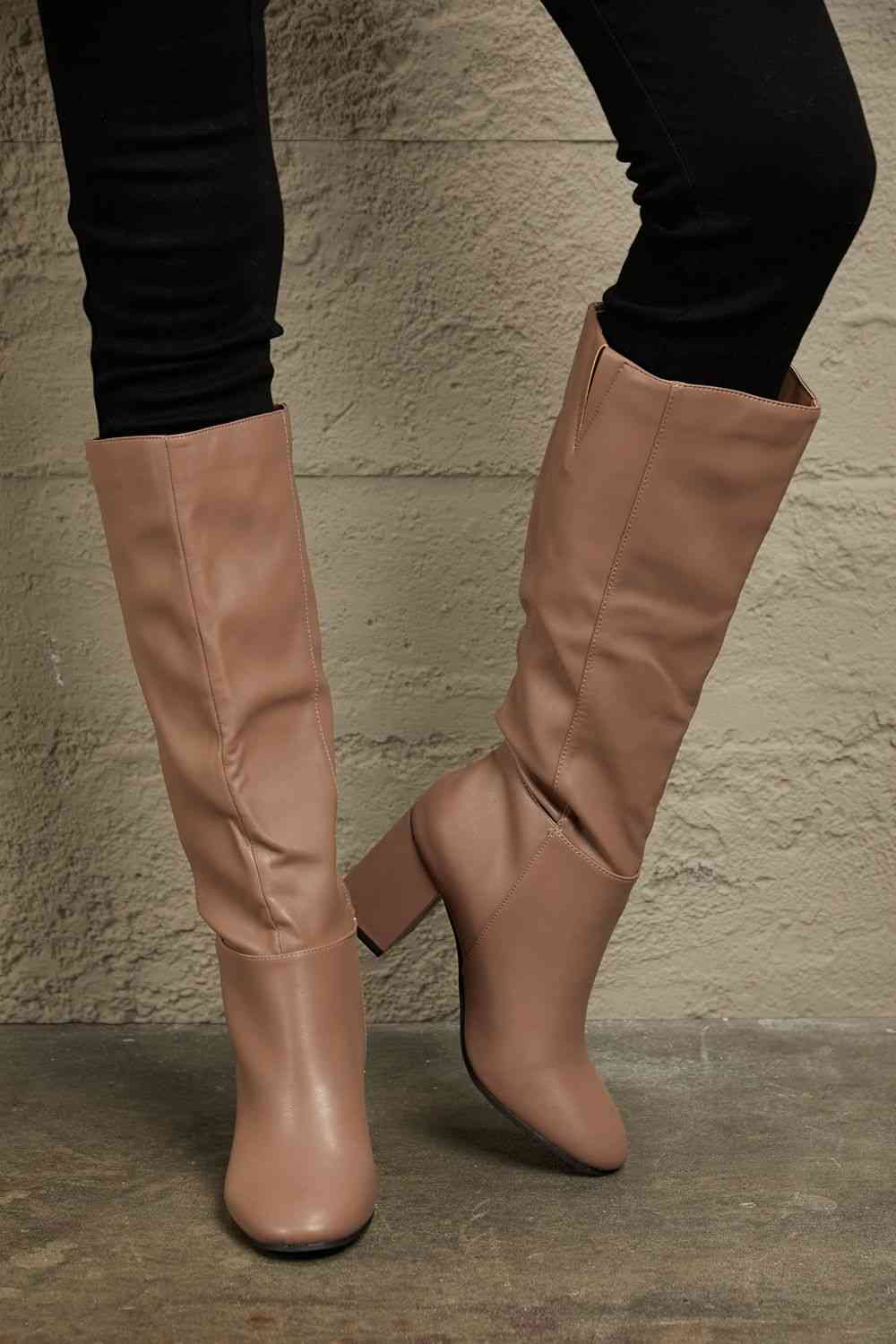 East Lion Corp Block Heel Knee High Boots - Heritage Couture  