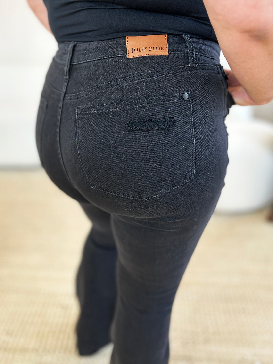 Judy Blue Full Size High Waist Distressed Flare Jeans - Heritage Couture  