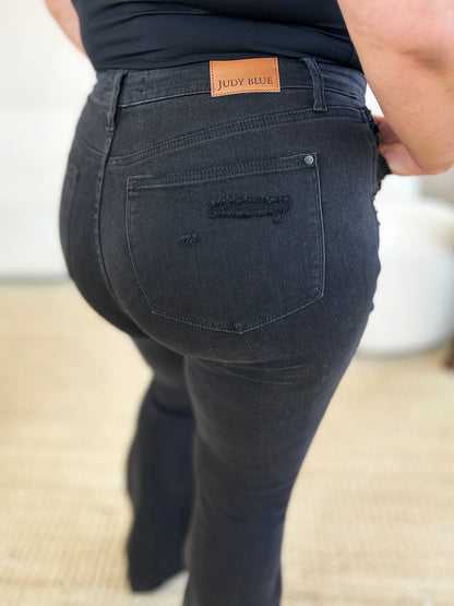 Judy Blue Full Size High Waist Distressed Flare Jeans - Heritage Couture  