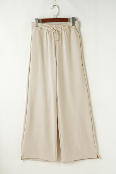 Drawstring Wide Leg Pants - Heritage Couture  