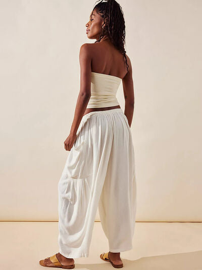Full Size Wide Leg Pants with Pockets - Heritage Couture  