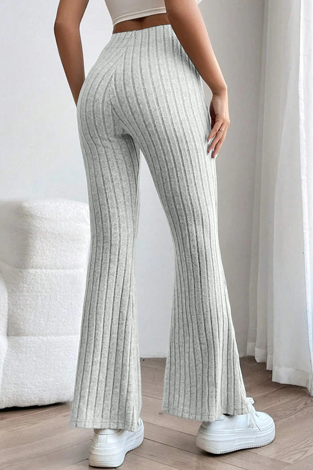 Basic Bae Full Size Ribbed High Waist Flare Pants - Heritage Couture  