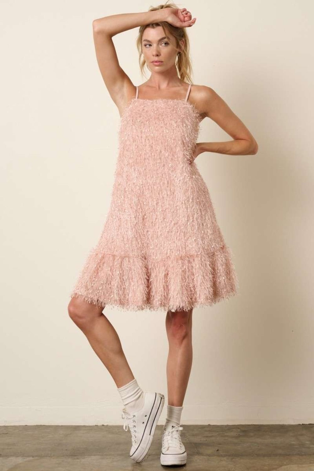 Mittoshop Feather Ruffle Hem Mini Cami Dress - Heritage Couture  
