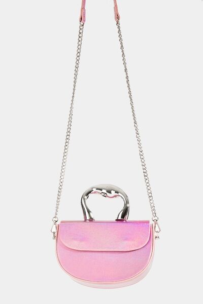 Fame Glossy Semi Circle Top Handle Bag - Heritage Couture  