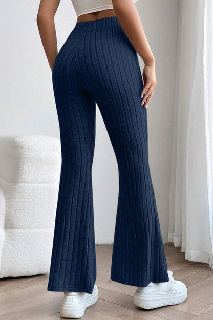 Basic Bae Full Size Ribbed High Waist Flare Pants - Heritage Couture  