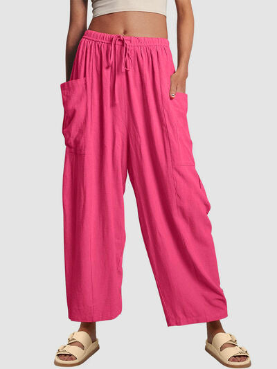 Full Size Wide Leg Pants with Pockets - Heritage Couture  