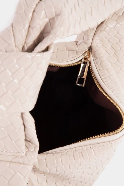 Fame Weave Pattern Knotted Handle Handbag - Heritage Couture  