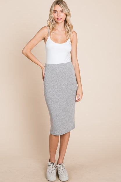 BOMBOM Elastic Waist Pencil Skirt - Heritage Couture  