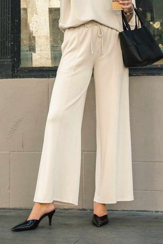 Umgee Full Size Drawstring Wide Leg Pants with Pockets - Heritage Couture  