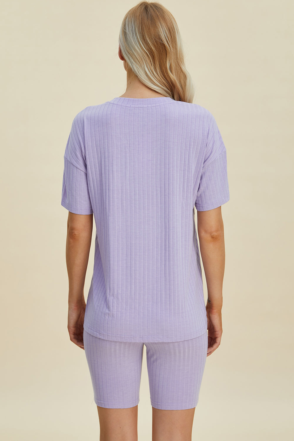 Basic Bae Full Size Ribbed V-Neck Short Sleeve Top and Shorts Set - Heritage Couture  