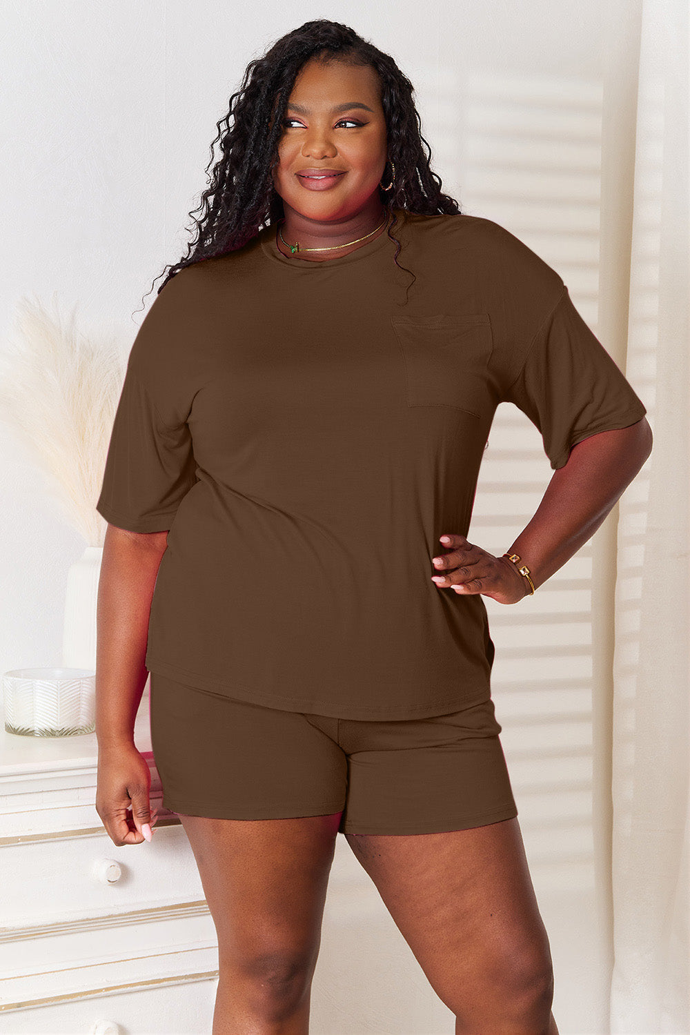 Basic Bae Full Size Soft Rayon Half Sleeve Top and Shorts Set - Heritage Couture  