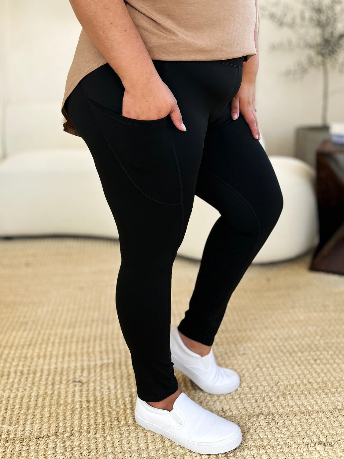 Wide Waistband Sports Leggings - Heritage Couture  
