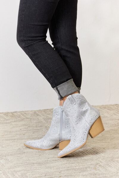 East Lion Corp Rhinestone Ankle Cowboy Boots - Heritage Couture  