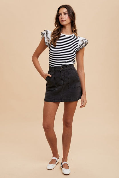 Annie Wear Cargo Denim Mini Skirt - Heritage Couture  