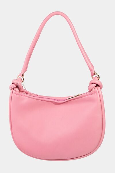 Fame PU Leather Basket Weave Half Moon Bag - Heritage Couture  