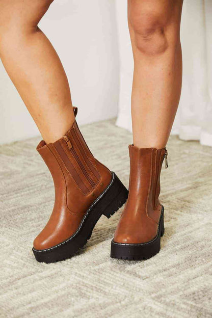 Forever Link Side Zip Platform Boots - Heritage Couture  