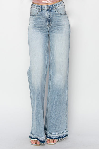 Risen Full Size High Rise Wide Leg Jeans - Heritage Couture  