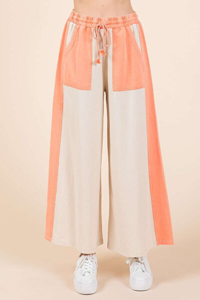 Mittoshop Color Block Wide Leg  Pants - Heritage Couture  