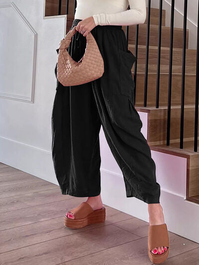 Full Size Wide Leg Pants with Pockets - Heritage Couture  