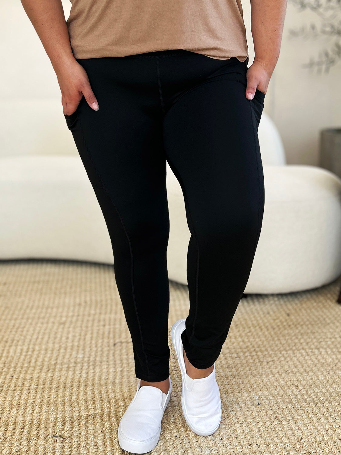 Wide Waistband Sports Leggings - Heritage Couture  