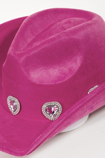 Fame Rhinestone Pave Heart Cowboy Hat - Heritage Couture  