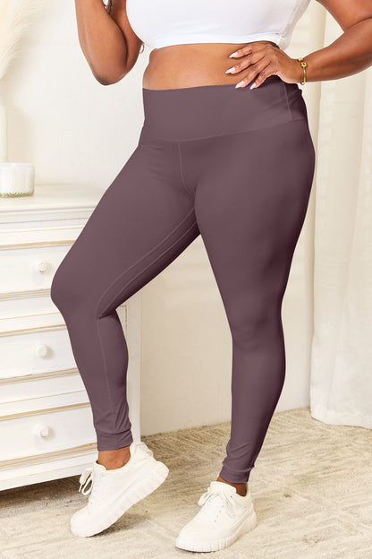 Double Take Wide Waistband Sports Leggings - Heritage Couture  