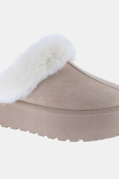 Weeboo Thick Bottom Fur Trim Snow Slippers - Heritage Couture  
