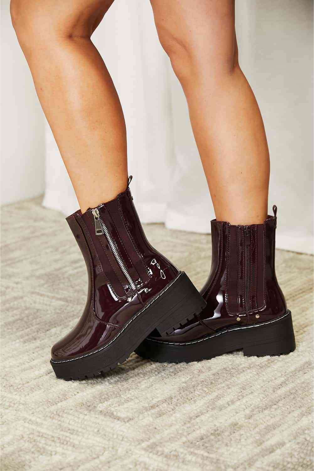 Forever Link Side Zip Platform Boots - Heritage Couture  