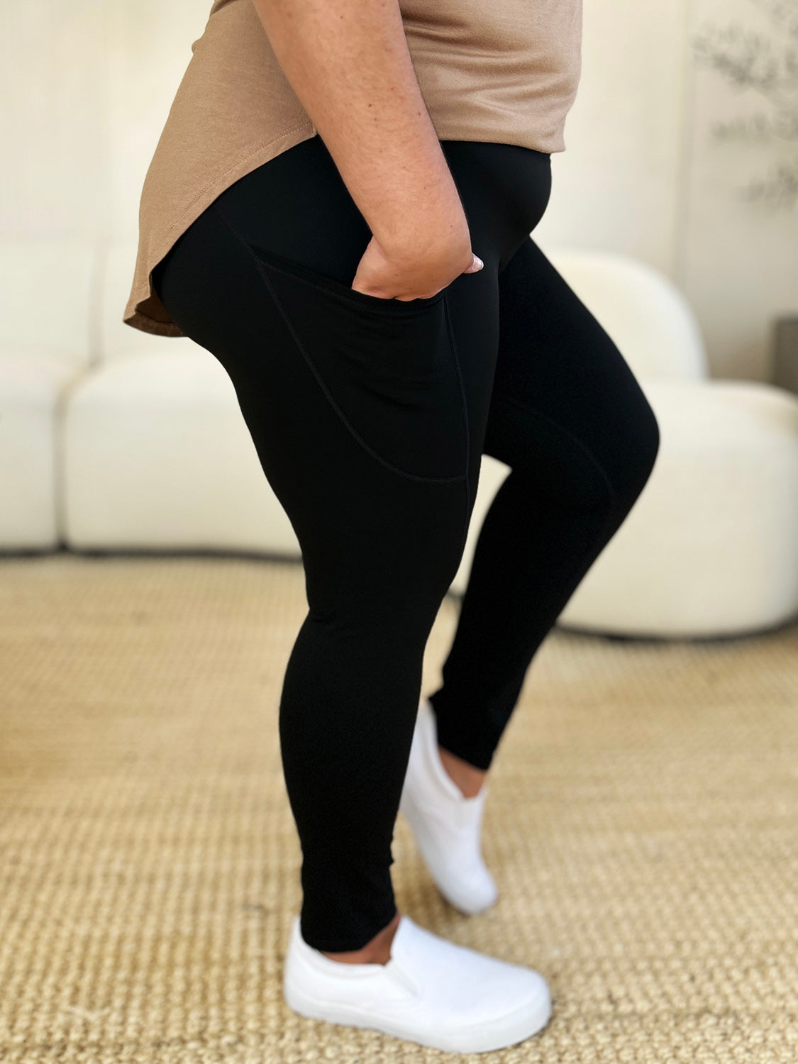 Wide Waistband Sports Leggings - Heritage Couture  