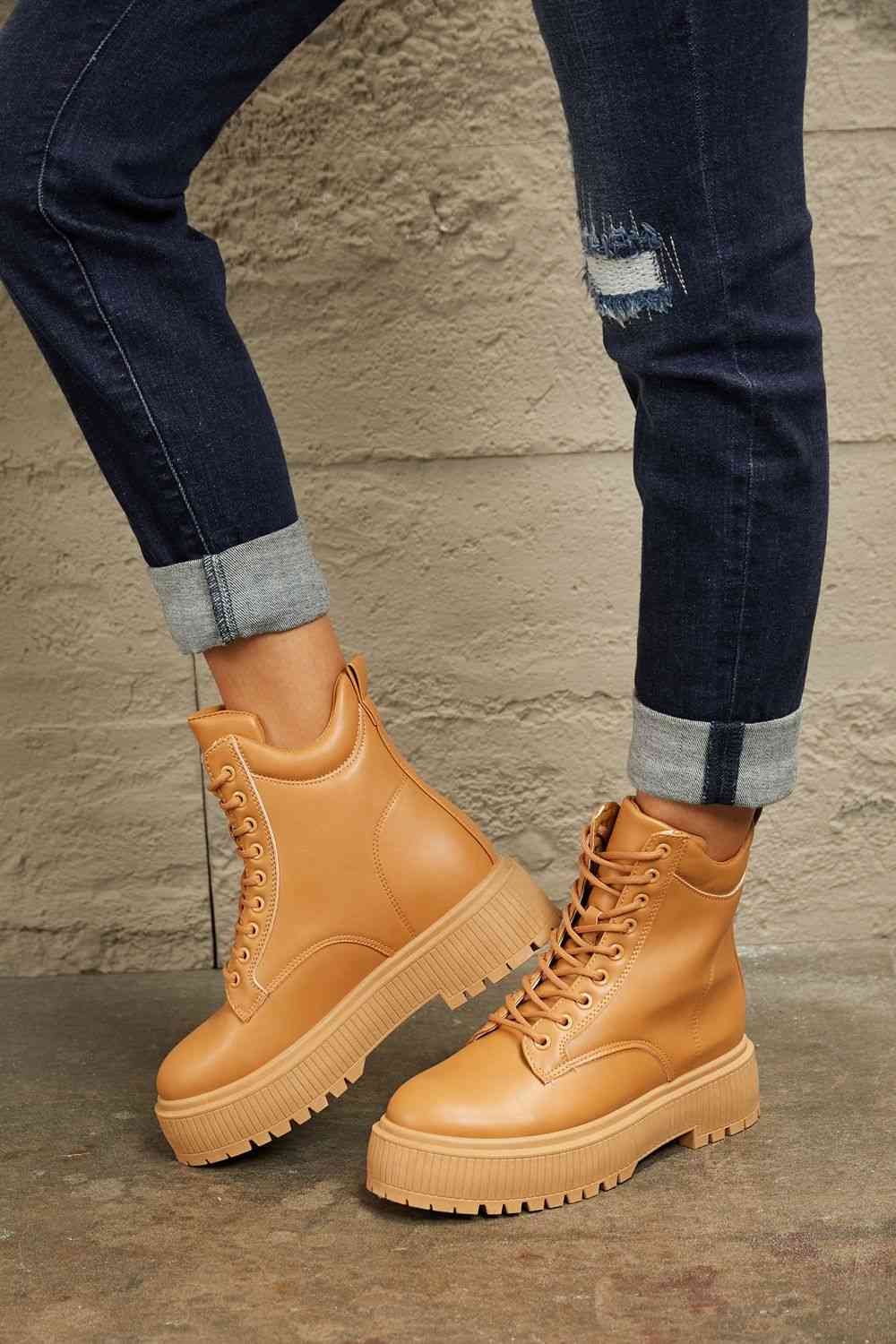 East Lion Corp Platform Combat Boots - Heritage Couture  