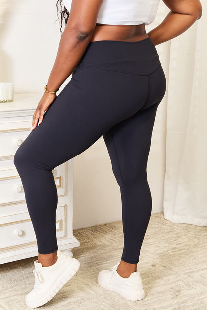 Double Take Wide Waistband Sports Leggings - Heritage Couture  