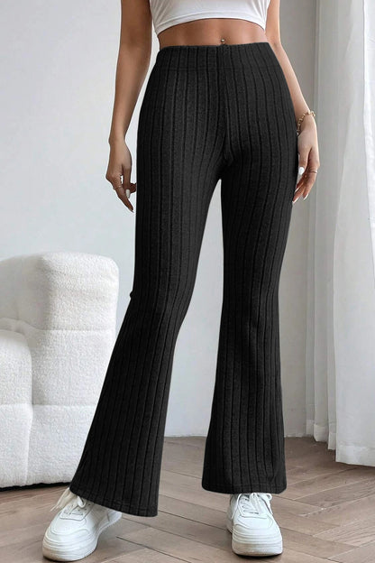 Basic Bae Full Size Ribbed High Waist Flare Pants - Heritage Couture  
