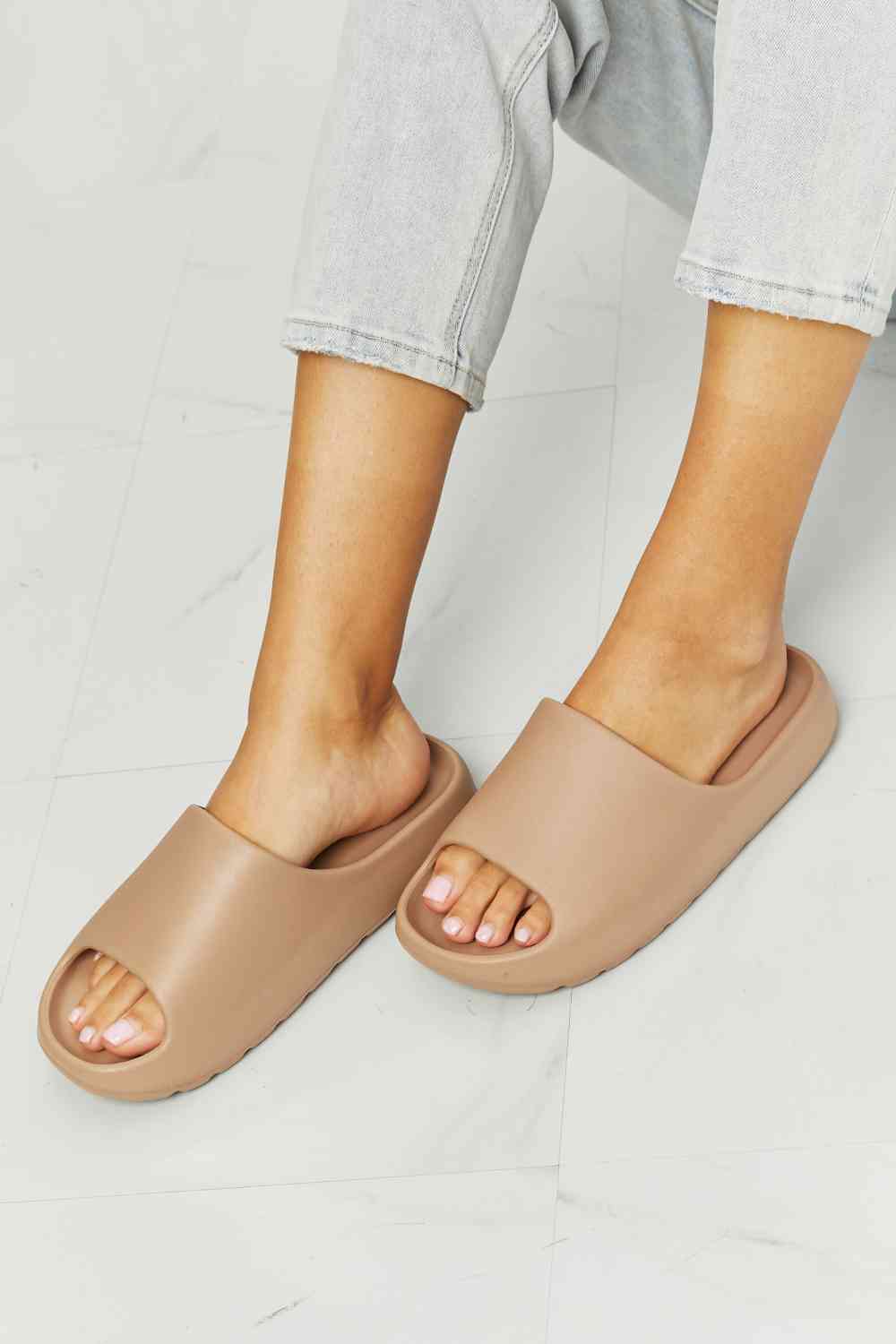 NOOK JOI In My Comfort Zone Slides in Beige - Heritage Couture  