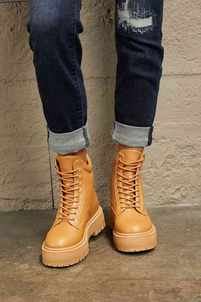 East Lion Corp Platform Combat Boots - Heritage Couture  