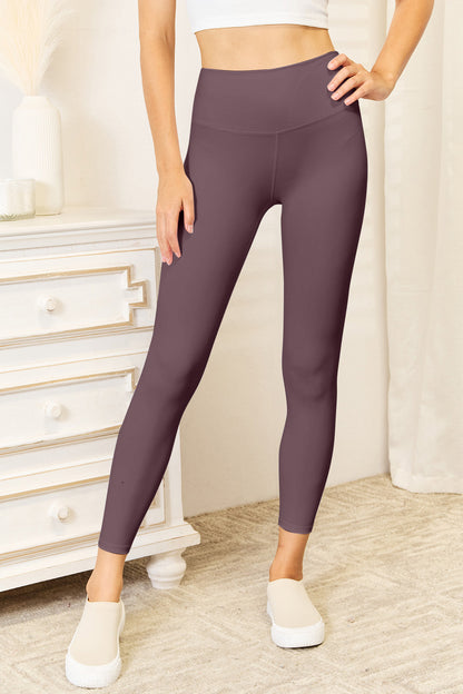 Double Take Wide Waistband Sports Leggings - Heritage Couture  